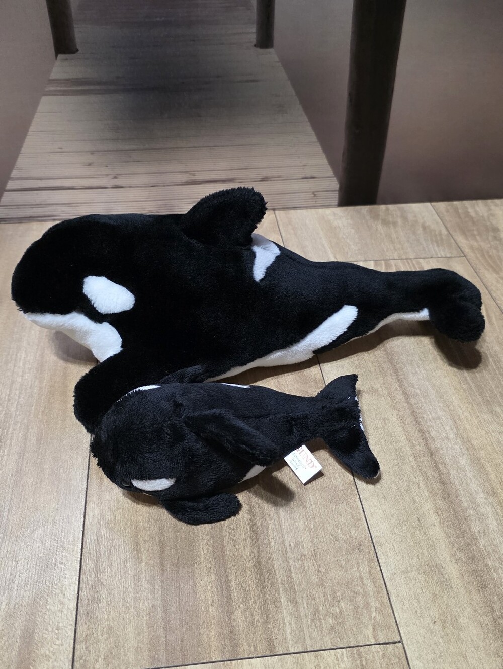 GUND Black and White Orca Plush Pair